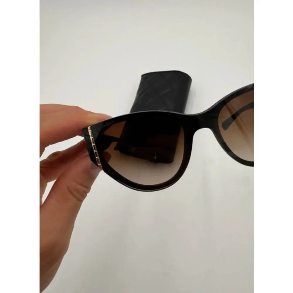 Chanel Acetate Cat Eye Sunglasses 6054 Black